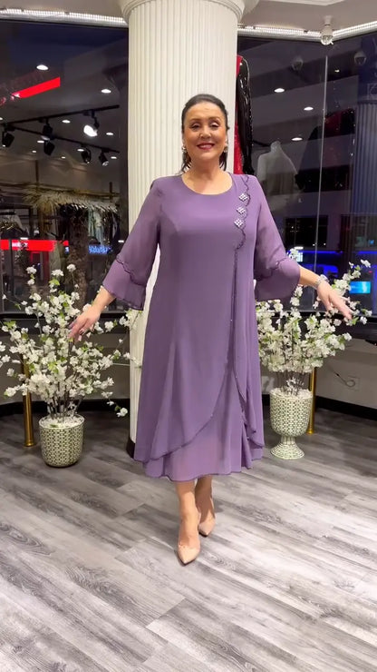 2026 yeni varış💕Kadın şifon düz renk bol elbise