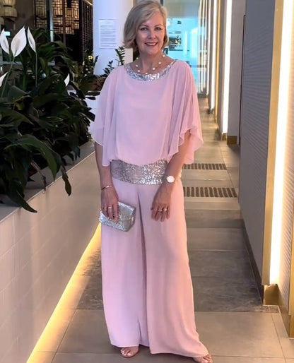 💃 Payetli Blok Renk Zarif İki Parçalı Set