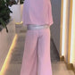 💃 Payetli Blok Renk Zarif İki Parçalı Set
